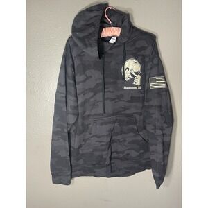 Graphic Hoodie Skull New Wave Screen Printing Independent Trading Co Size L (E2)